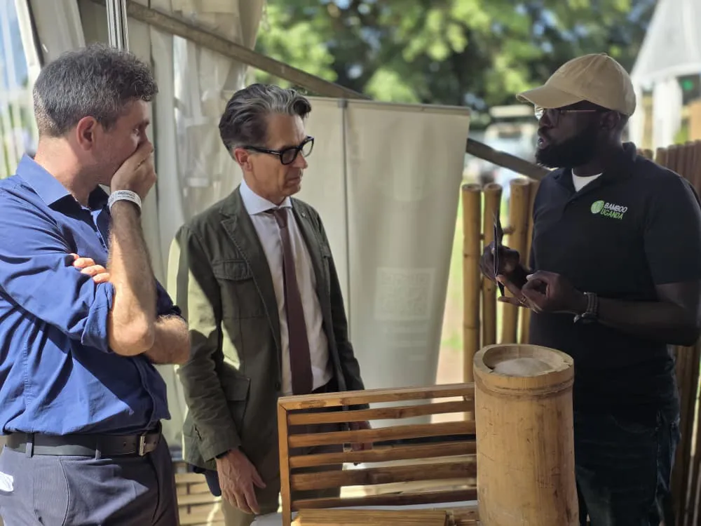EU ambassador visiting bamboo exhibition in Kampala, Uganda